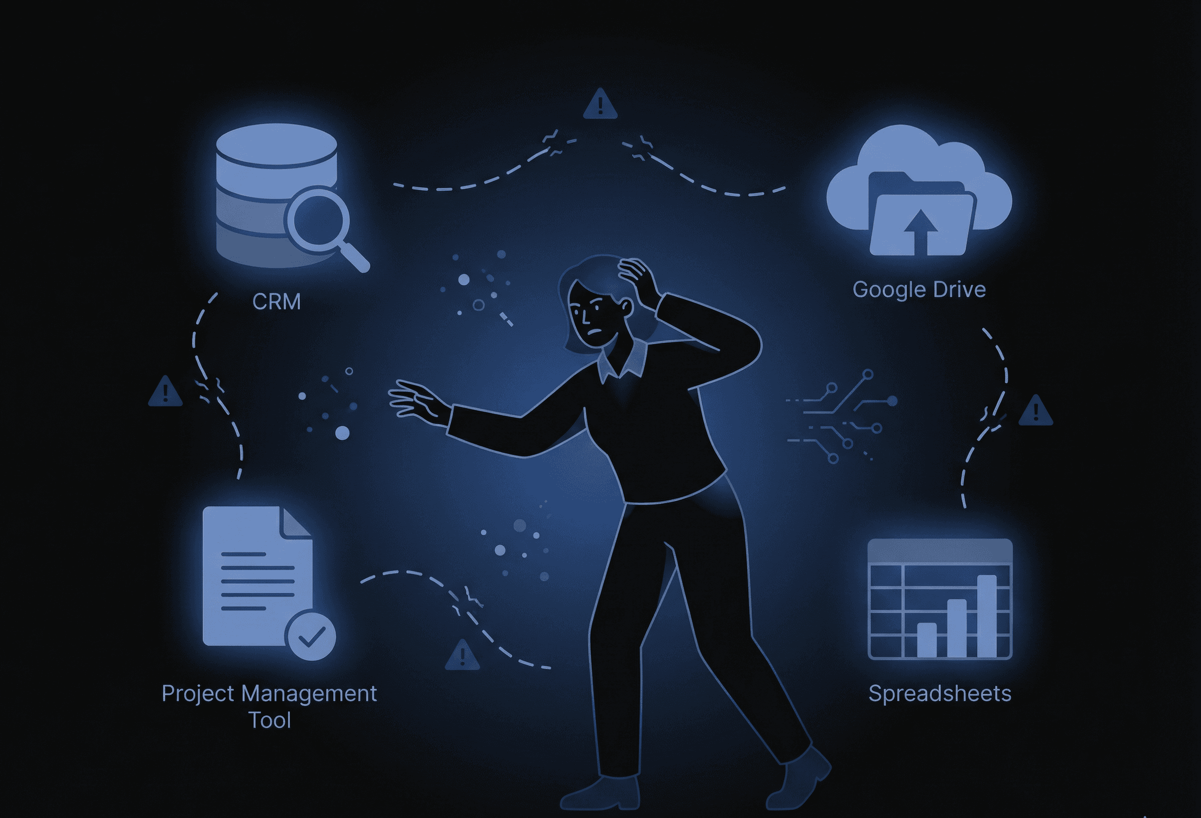 Scattered data sources showing fragmentation