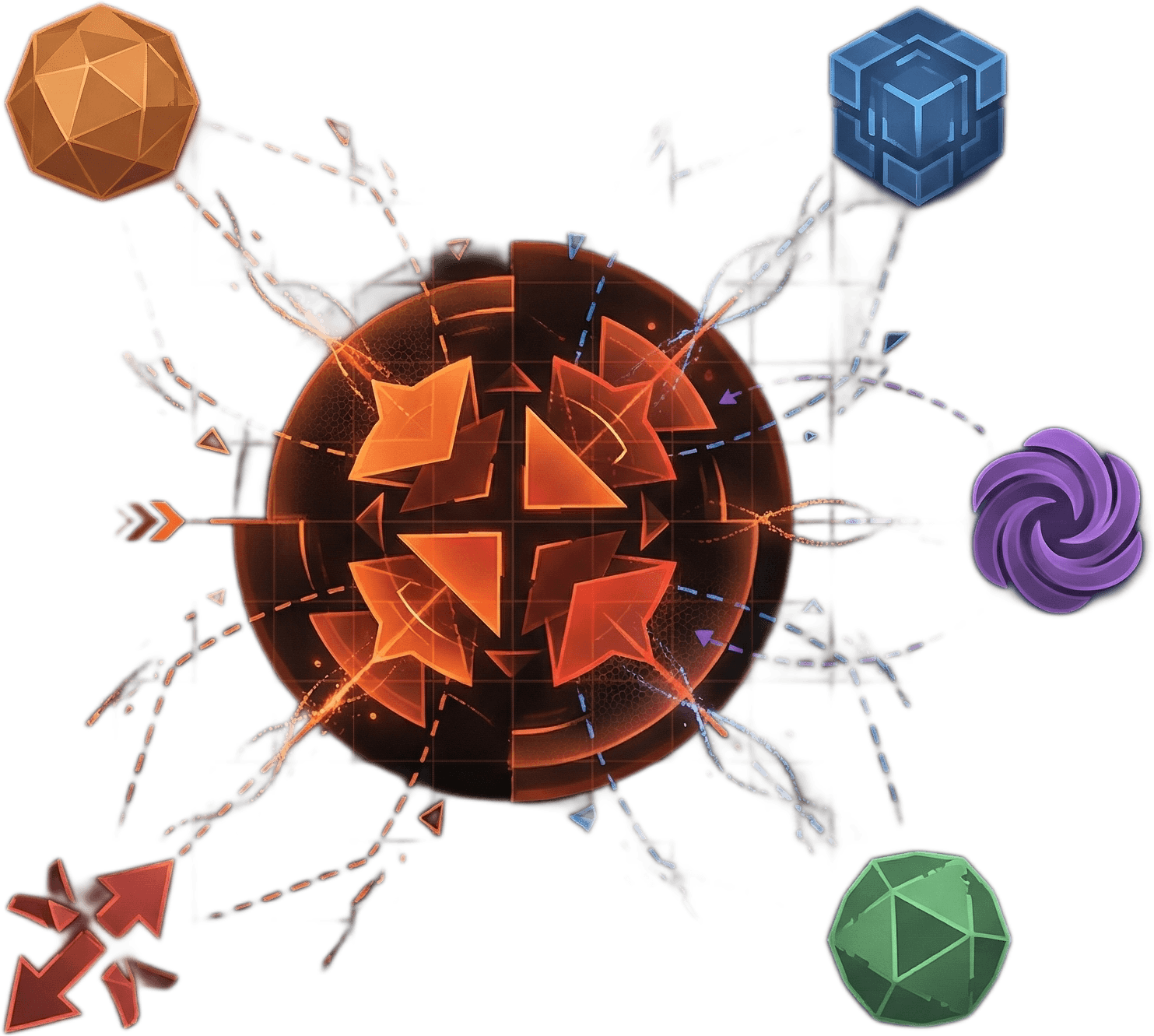 Abstract visualization of disconnected tools and tool switching chaos